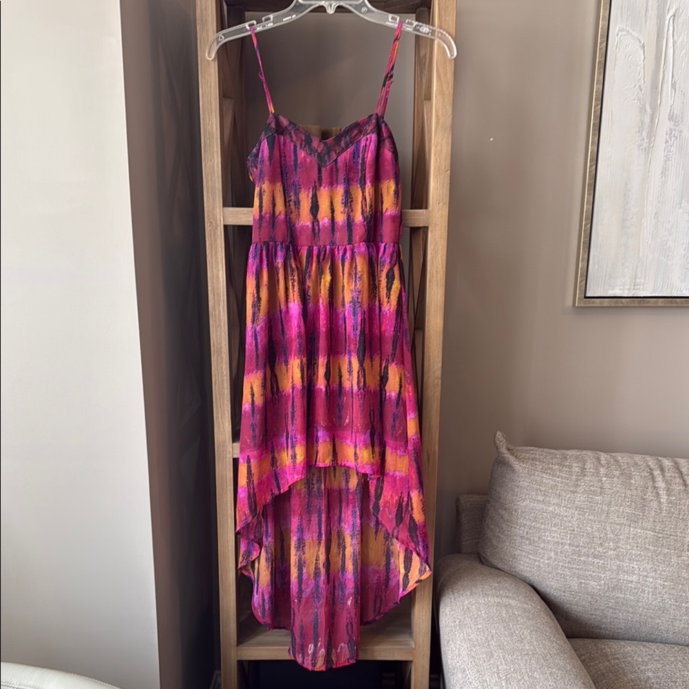 Vibrant Multicolor High-Low Dress